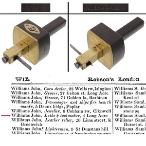 Williams/Long Acre, London: Extra Clean Brass Faced Marking Gauge