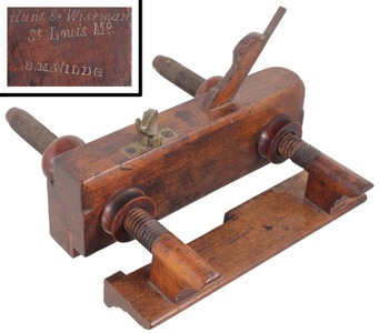 Hunt & Wiseman, St. Louis, Missouri: Rare American Sash Filletst. Plane