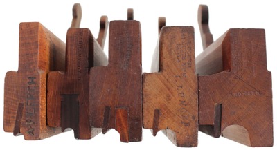 Assorted Makers: Five Rosewood Boxed Molding Plane