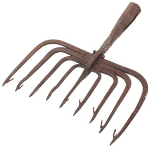 Unmarked: Early Hand Forged Eel Spear