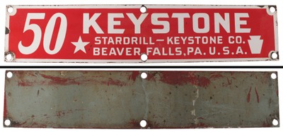 Keystone Driller Co./Beaver Falls: Extra Clean Enamel Advertising Sign