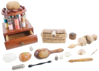 Unmarked: Ca. 1950's Wooden Sewing Stand