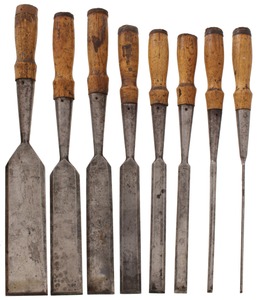 Lewis Brothers Hdwe. Co./Montreal: Set Of Eight "Black Diamond" Socket Chisels