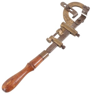 Unmarked: Complex Brass & Iron Latheizing Tool