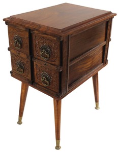 Unmarked: Early 4 Oak Drawer Sewing Stand