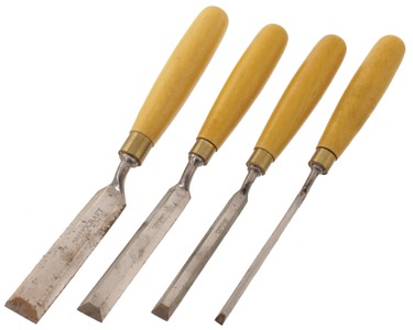 Woodcraft Supply Company, Parkersburg, West Virginia: Set Of Four B'wood Hdl. Crank Neck Chisels