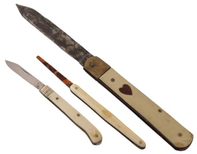 Assorted Makers: Three Clean Bone Handle Knives