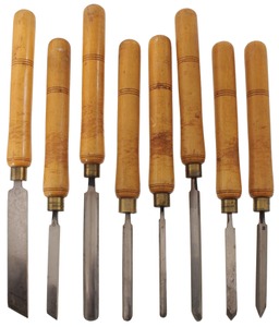 Henry Disston & Sons, Philadelphia, Pennsylvania: Set Of Eight Clean Turning Chisels