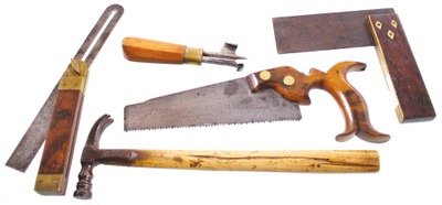 Assorted Makers: Lot Of Early Type Woodworking Tools