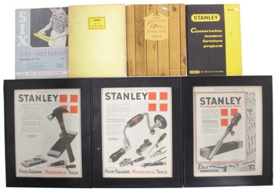 Stanley Rule & Level: Three Framed Adverts For 4 Square Tools