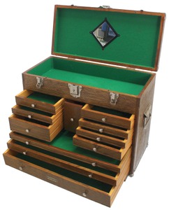 H. Gerstner & Sons, Dayton, Ohio: Unused Later Type Oak Tool Chest