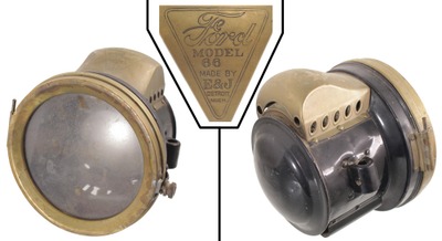 Edmunds & Jones, Detroit, Michigan, No. MODEL 66: Early Solid Brass Gas Power Headlamp