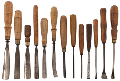 Assorted Makers: Lot Of 13 Clean & Usable Carving Tools
