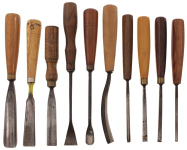 Assorted Makers: Lot Of 11 Clean & Usable Carving Tools