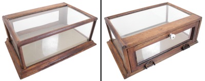 Unmarked: Oak Frame Glass Display Case