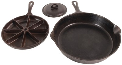 Assorted Makers: Three Cast Iron Cookware Items