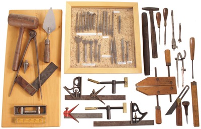 Assorted Makers: Two Shop Displays Of Antique Tools