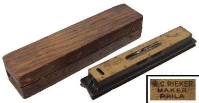 W.C. Rieker, Philadelphia, Pennsylvania: Brass & Iron Millwright's Level