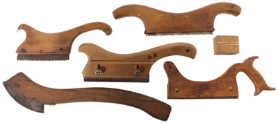 Assorted Makers: Coll. Of Five Clean Stair Builder's Saws