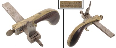 A. Crawford, Newark, New Jersey: Rosewood & Brass Draw Gauge