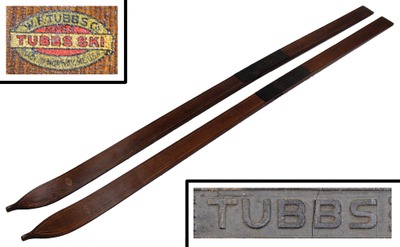 Tubbs Co., W.F./Norway, Me: Pair Of Early Wooden Downhill Skis