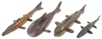 Robert Lindner, Clarence, New York: Four Unused Spear Fishing Decoys
