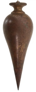 Unmarked: 19th C. Turned Brass Plumb Bob