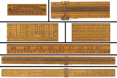 Edward Preston & Sons, Birmingham, England: Textile Calculation Slide Rule