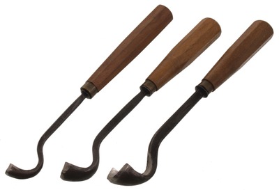 S.J. Addis & Son, Sheffield, England: Stepped Set Of Three Scoop Gouge Carving Tools