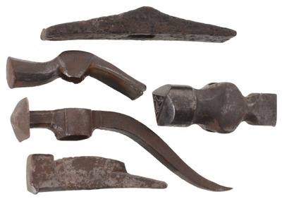 Assorted Makers: Five Fancy Hand Fored Hammer Heads
