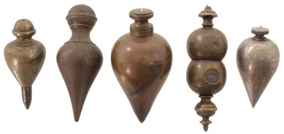 Assorted Makers: Five Interesting Brass Plumb Bob