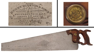 Henry Disston & Sons, Philadelphia, Pennsylvania, No. 12: "London Spring" 22 Panel Saw