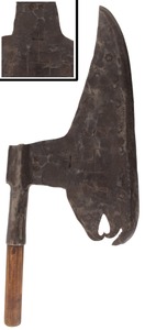 Unmarked: Massive Forged Iron "Goosewing" Axe