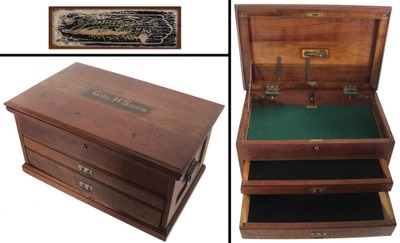 Snow, George H./Hartford, Ct: 19th C. Walnut Machinist's Tool Chest