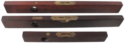 Stanley Rule & Level: Three Early Mahogany Spirit Levels