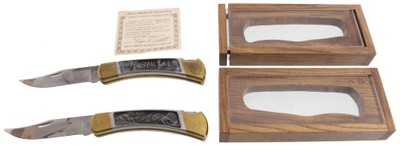 Great American Buckle Co./Chicago: Two "Buck Custom" Sgl. Blade Knives
