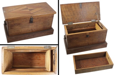 Unmarked: Extra Clea Solid Oak Tool Chest