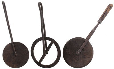 Unmarked: Three Hand Forged Iron Travelers