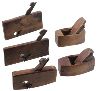 Unmarked: Five Small Size Wooden Plane