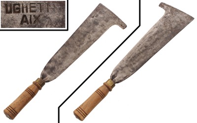 Ughetti/Aix, Bouches De Rhône: Early Hand Forged French Bill Hook