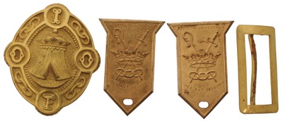 Unmarked: Three "Odd Fellows" Theme Belt Buckles