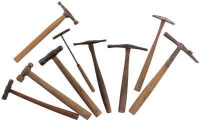 Assorted Makers: Nine Clean & Usable Metal Wkr. Hammers