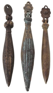Unmarked: Lot Of Three Eastern Type Plumb Bob