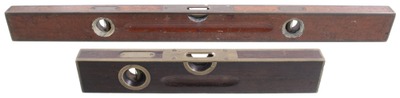 Stanley Rule & Level: Two Clean Brass Bound Spirit Levels