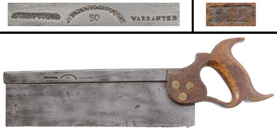 J.D. Darlington, Brooklyn, New York, No. 30: Early Steel Back Hand Saw