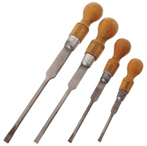 Greenlee, Sheffield, England: Set Of Five Beech Hdl. Screwdrivers