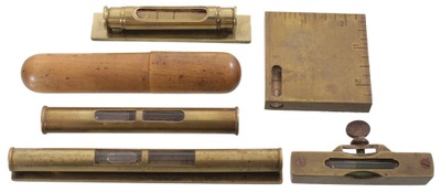 Assorted Makers: Five Extra Clean Small Brass Level