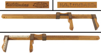Kerby & Bro. Makers, New York, New York: Slide Adjust B'wood Shoe Meas. Rule
