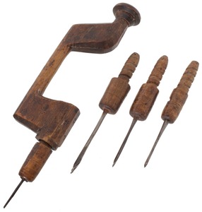 Unmarked: Early Wooden "Pod" Type Bit Brace