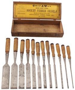 E.C. Simmons Hardware Company, St. Louis, Missouri: Full Set Of 12 "Chip A Way" Brand Chisels
